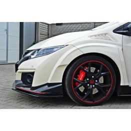 Накладка сплиттер на передний бампер вариант 2 на Honda Civic IX Type R